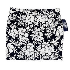 Ralph Lauren CHAPS Skirts Sz 12 Floral Button Zip Pockets Stretch Golf Sports